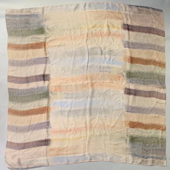 GIORGIO ARMANI Brown Green Ombre Watercolor Silk Scarf Shawl - Picture 1 of 4